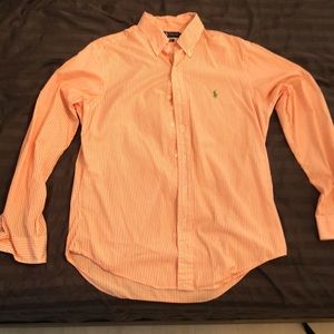 Orange and white-striped Ralph Lauren dress shirt
